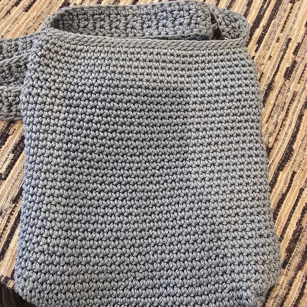 The Sak Crochet Crossbody Bag in Gray-Blue - Picture 3 of 5